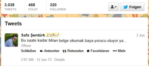 Safa Santürk Tweet